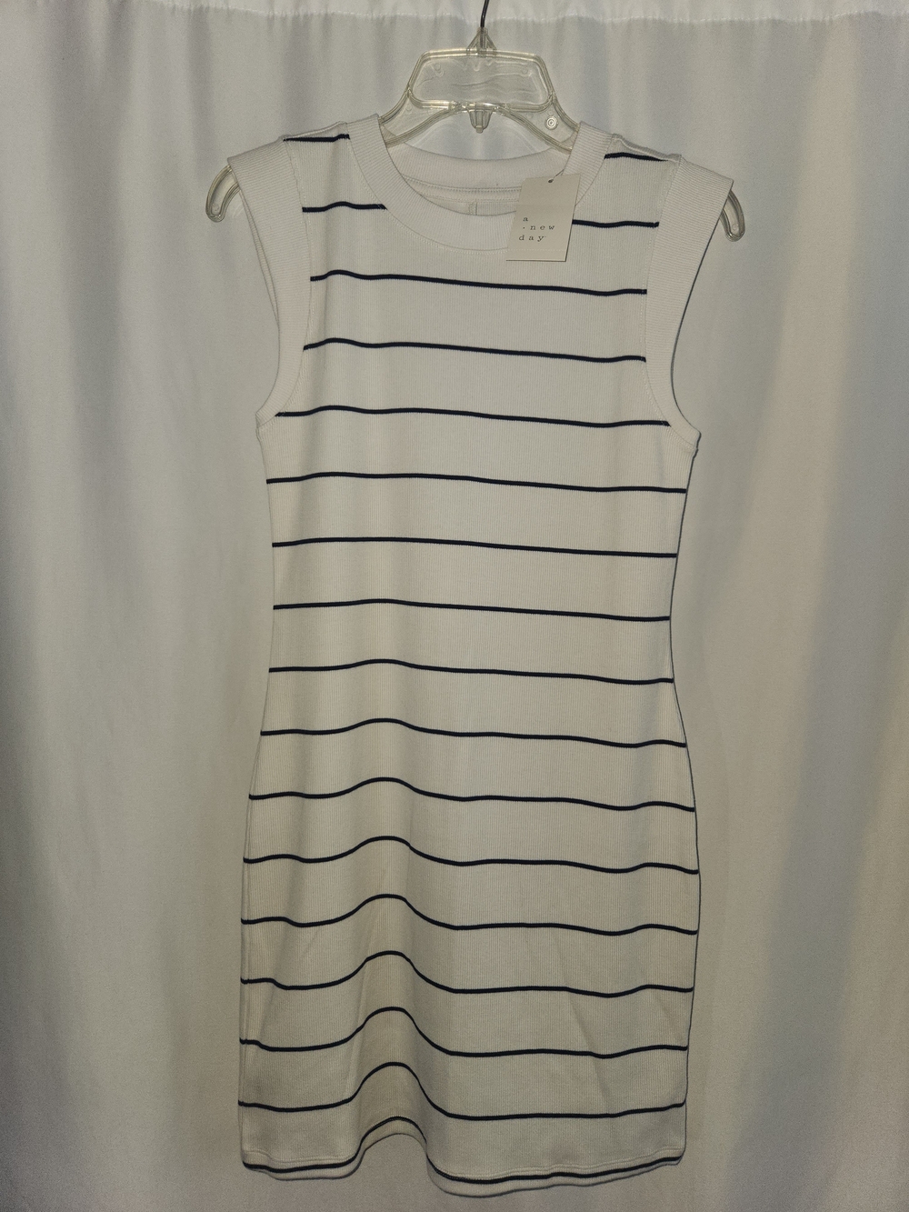 a new day White Dress with Navy Stripes #nautical #fresh #crisp #classic #chic